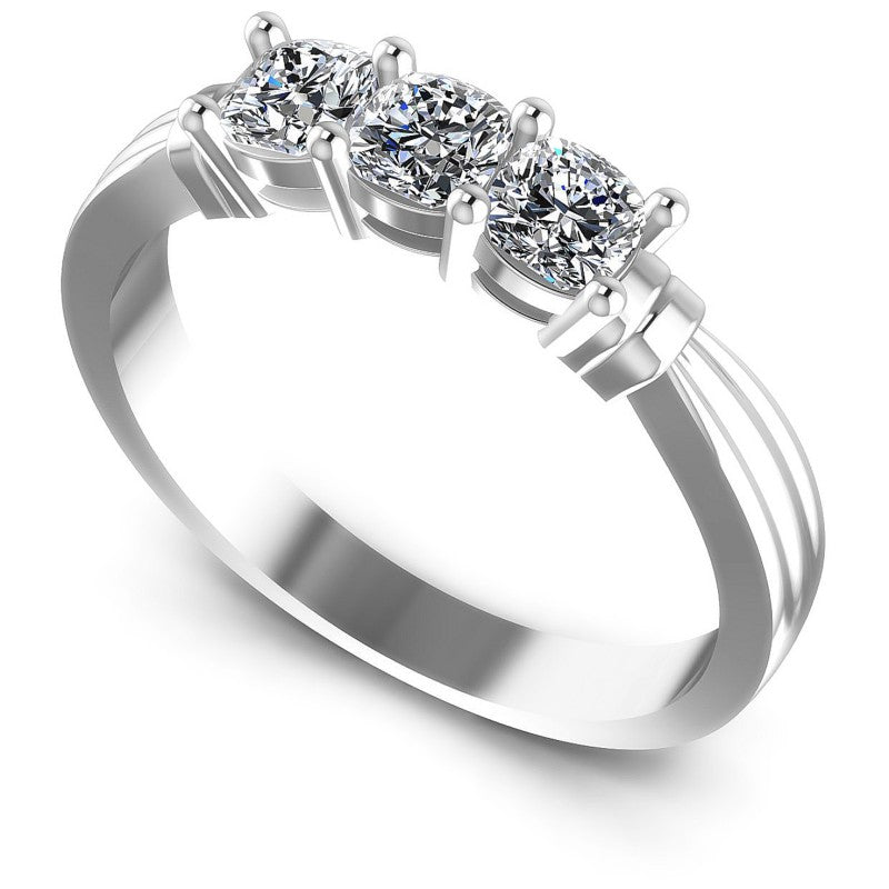 Cushion Diamonds 0.70CT Diamonds Wedding Band in 14KT White Gold