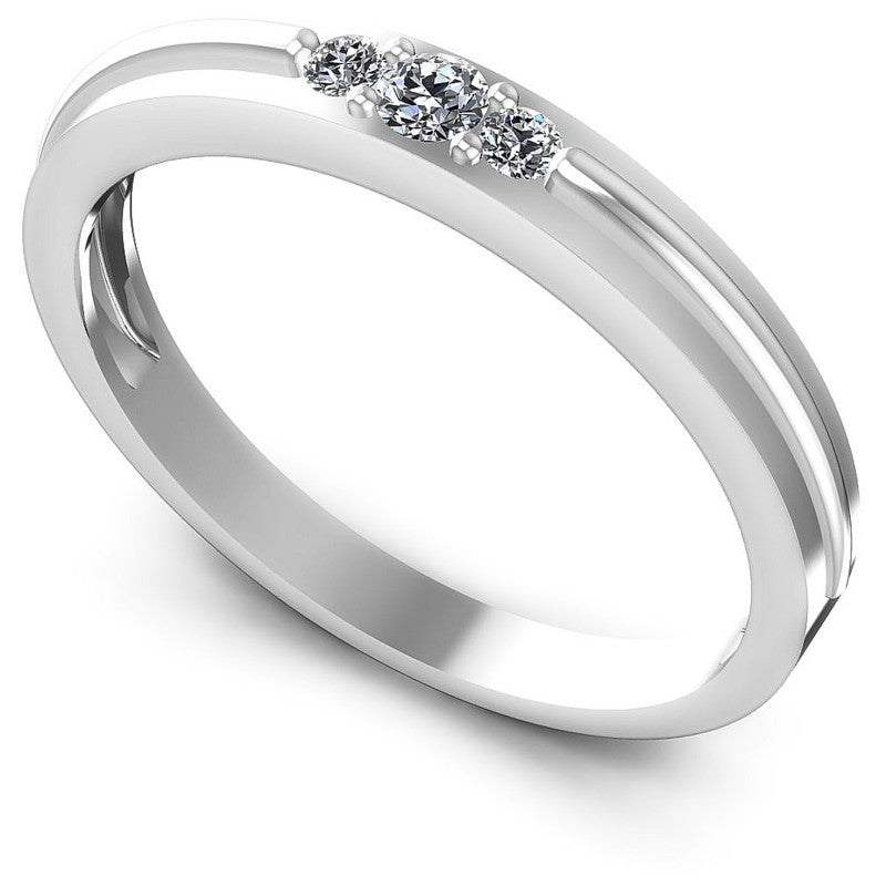 Round Diamonds 0.10CT Diamonds Wedding Band in 14KT White Gold