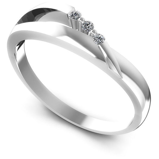 Round Diamonds 0.05CT Diamonds Wedding Band in 14KT White Gold