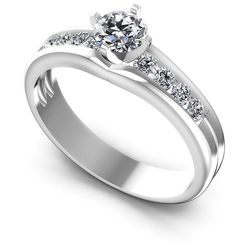 Round Diamonds 0.60CT Engagement Ring in 14KT White Gold