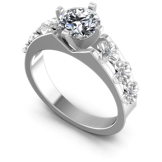 Round Diamonds 0.45CT Engagement Ring in 14KT White Gold