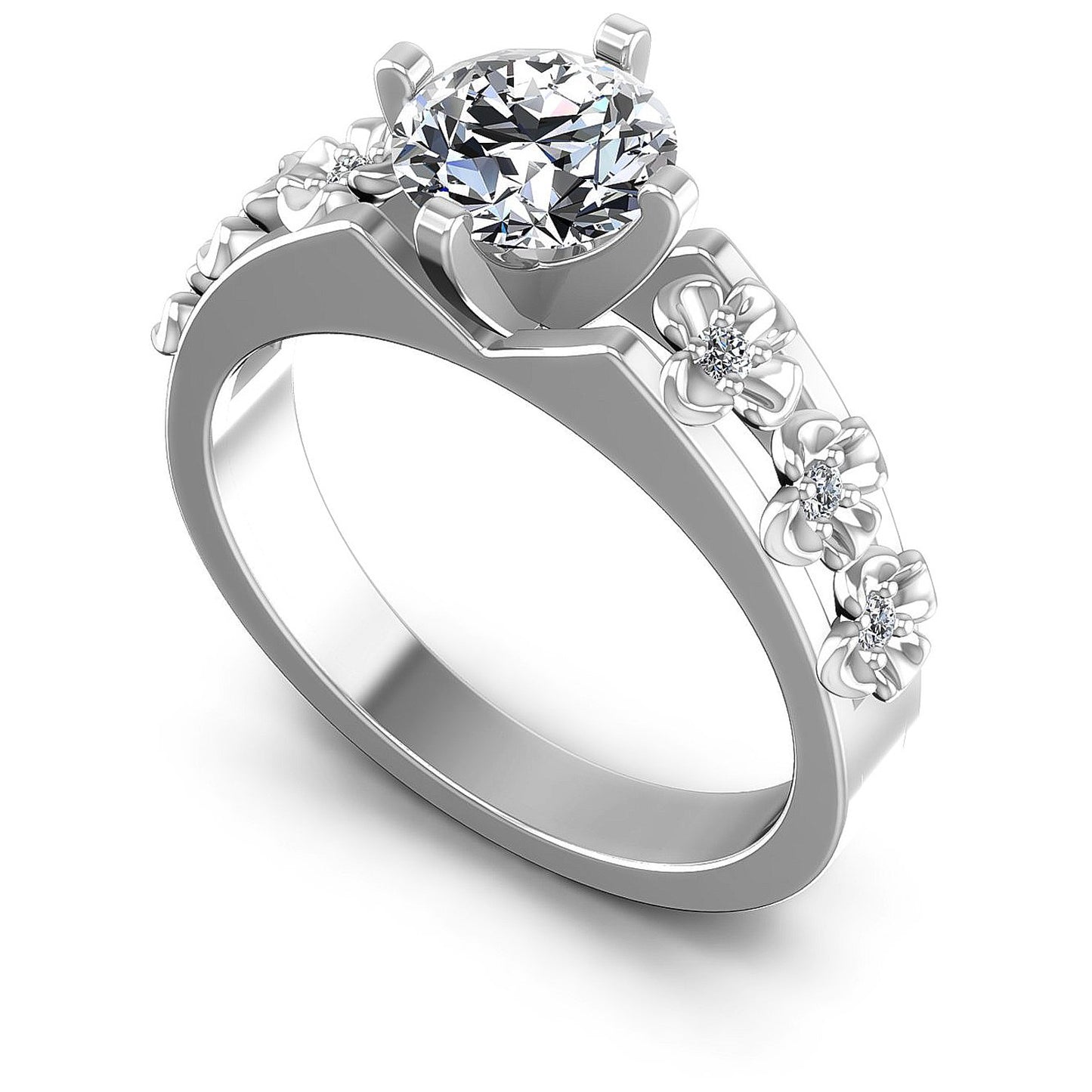 0.45CT Round  Cut Diamonds Engagement Rings