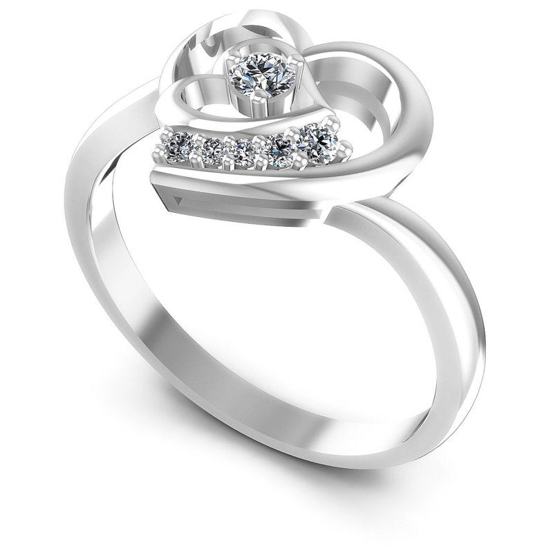 Round Diamonds 0.25CT Fashion Ring in 14KT White Gold