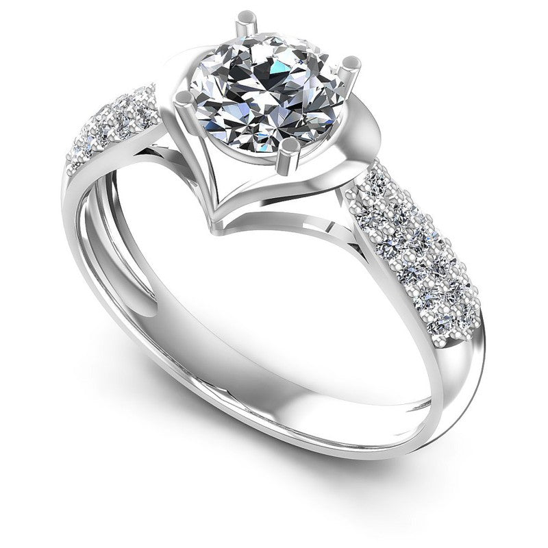 Round Diamonds 0.65CT Engagement Ring in 14KT White Gold