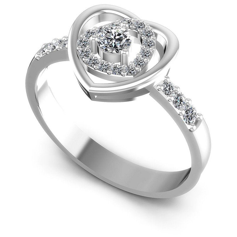 Round Diamonds 0.35CT Fashion Ring in 14KT White Gold