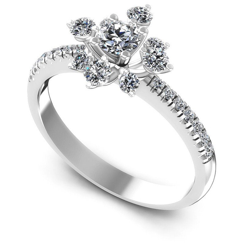 Round Diamonds 0.75CT Fashion Ring in 14KT White Gold