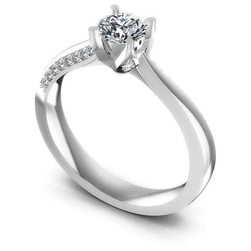Round Diamonds 0.55CT Engagement Ring in 14KT White Gold