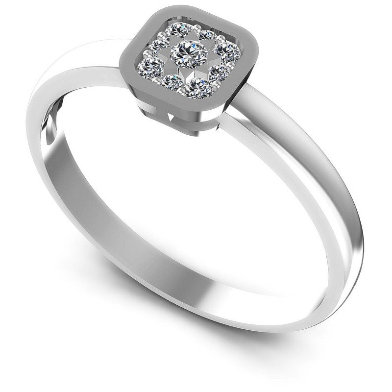 Round Diamonds 0.20CT Fashion Ring in 14KT White Gold