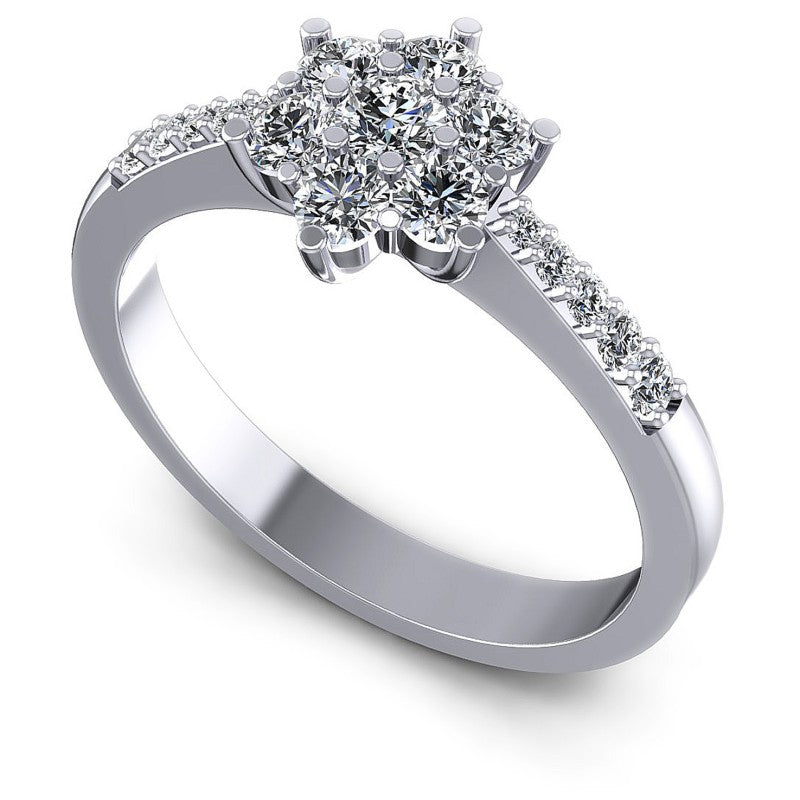 Round Diamonds 0.70CT Fashion Ring in 14KT White Gold