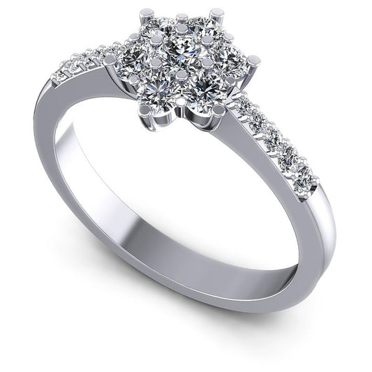 Round Diamonds 0.70CT Fashion Ring in 14KT White Gold