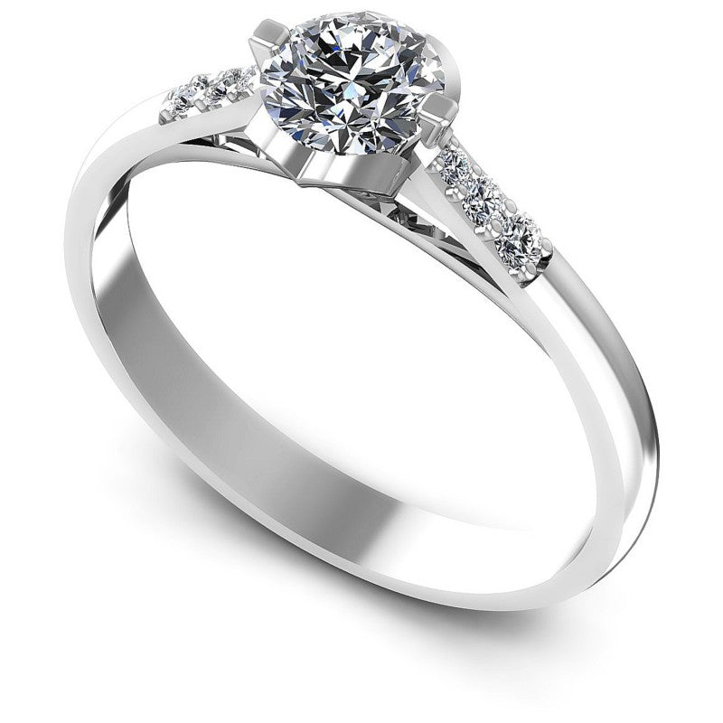 Round Diamonds 0.50CT Engagement Ring in 14KT White Gold