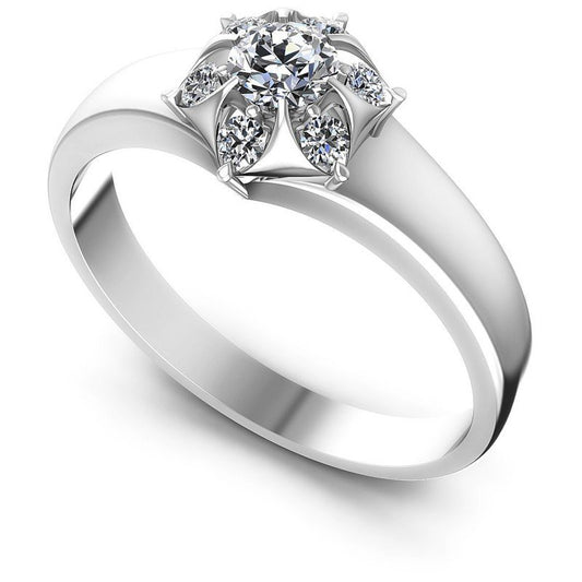 Round Diamonds 0.35CT Fashion Ring in 14KT White Gold