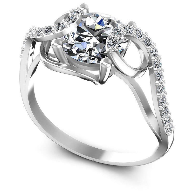 Round Diamonds 0.55CT Engagement Ring in 14KT White Gold