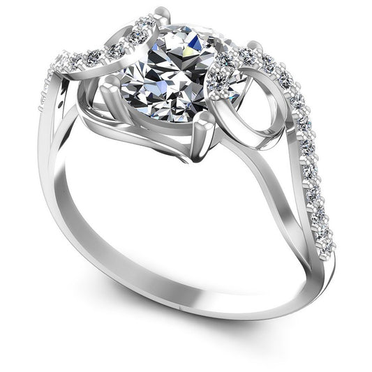 Round Diamonds 0.55CT Engagement Ring in 14KT White Gold