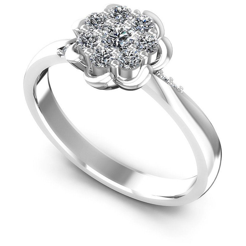 Round Diamonds 0.45CT Fashion Ring in 14KT White Gold