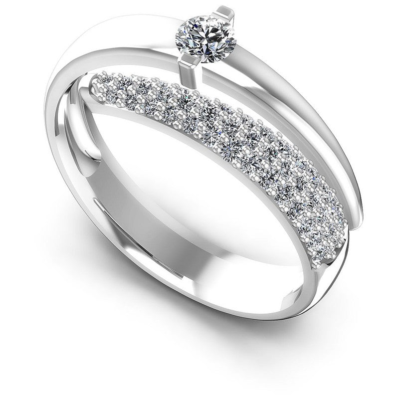 Round Diamonds 0.80CT Engagement Ring in 14KT White Gold