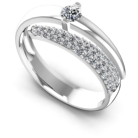 Round Diamonds 0.80CT Engagement Ring in 14KT White Gold