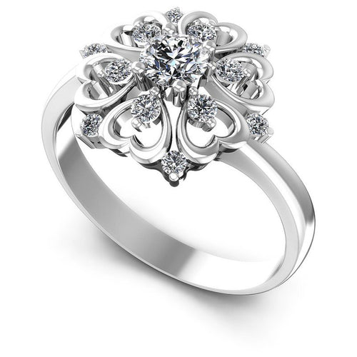 Round Diamonds 0.55CT Fashion Ring in 14KT White Gold