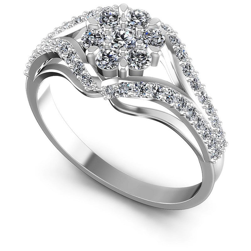 Round Diamonds 0.65CT Fashion Ring in 14KT White Gold