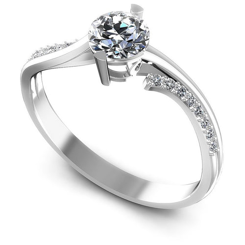 Round Diamonds 0.45CT Engagement Ring in 14KT White Gold