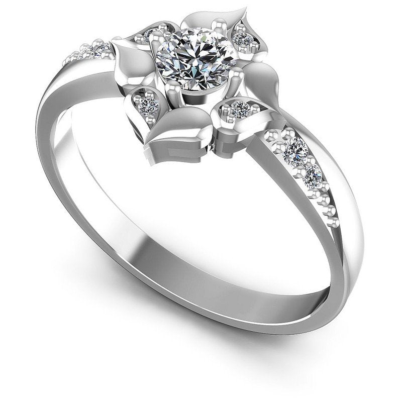 Round Diamonds 0.40CT Fashion Ring in 14KT White Gold