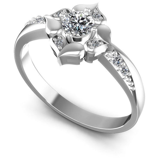 Round Diamonds 0.40CT Fashion Ring in 14KT White Gold