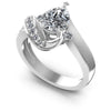 Round and Pear Diamonds 0.70CT Engagement Ring in 14KT White Gold