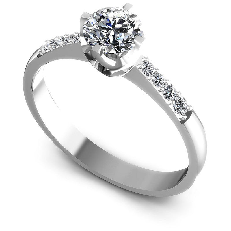 Round Diamonds 0.50CT Engagement Ring in 14KT White Gold