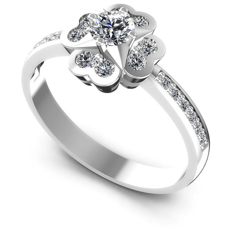 Round Diamonds 0.60CT Fashion Ring in 14KT White Gold