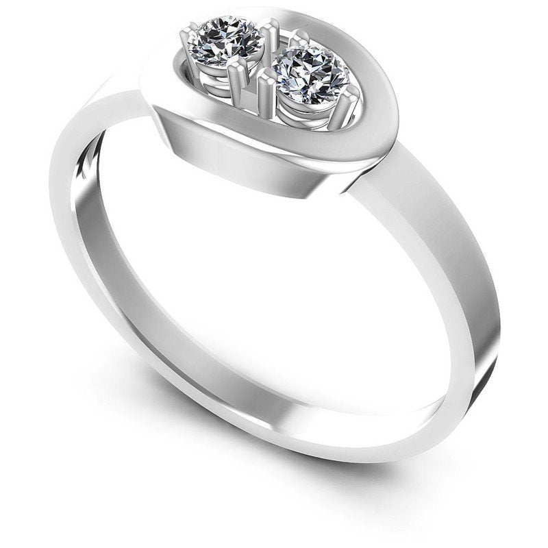 Round Diamonds 0.20CT Fashion Ring in 14KT White Gold