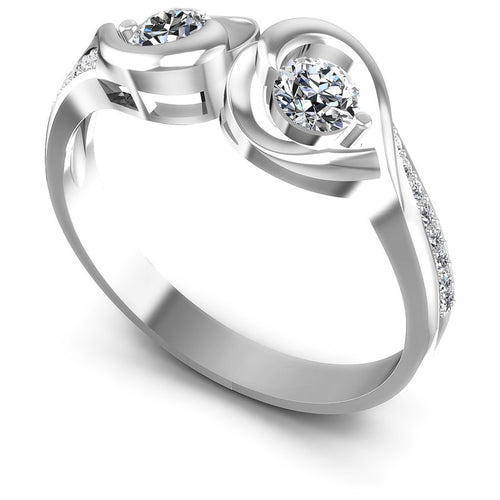 Round Diamonds 0.95CT Fashion Ring in 14KT White Gold