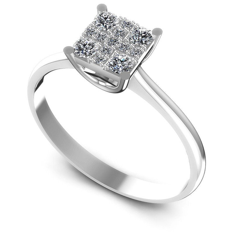 Round Diamonds 0.25CT Fashion Ring in 14KT White Gold
