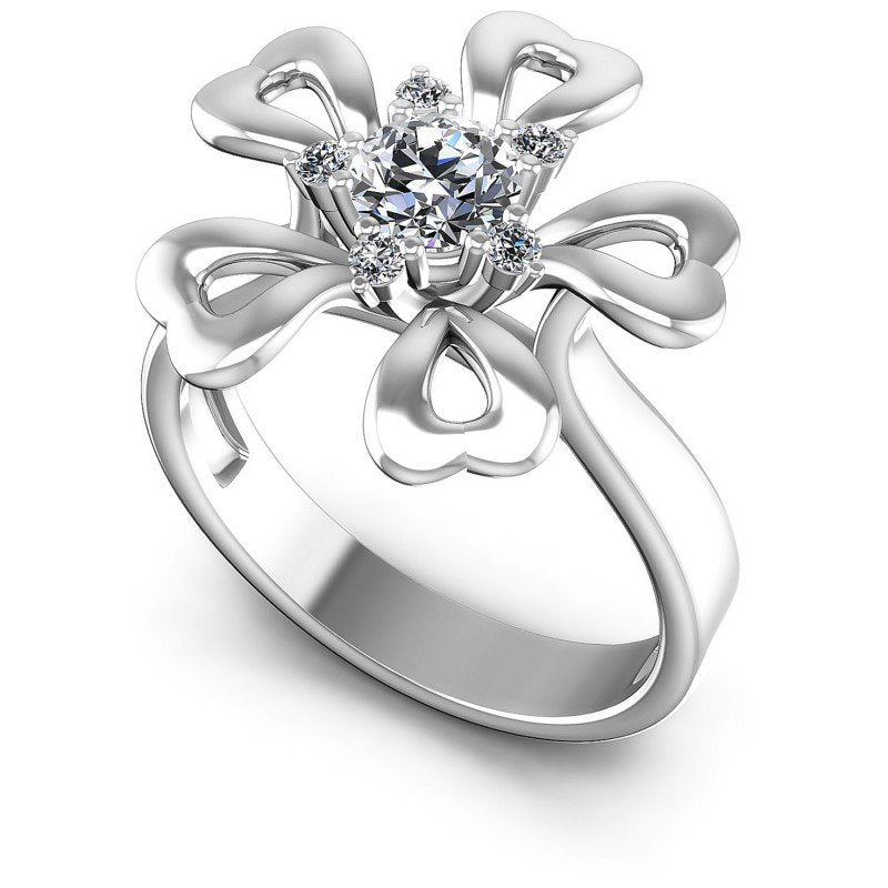 Round Diamonds 0.50CT Fashion Ring in 14KT White Gold