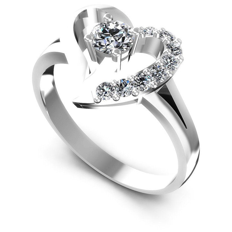 Round Diamonds 0.45CT Fashion Ring in 14KT White Gold