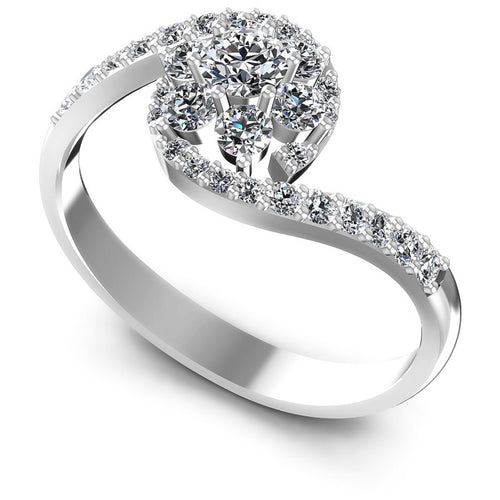 Round Diamonds 0.75CT Fashion Ring in 14KT White Gold