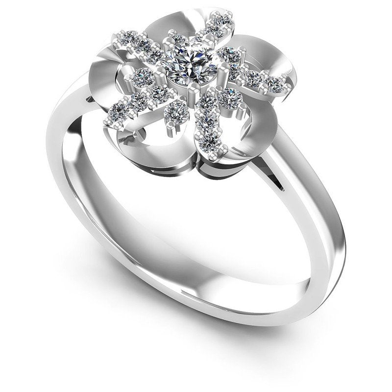 Round Diamonds 0.25CT Fashion Ring in 14KT White Gold