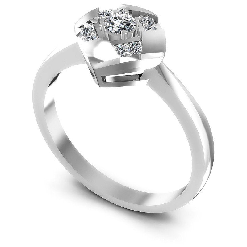 Round Diamonds 0.25CT Fashion Ring in 14KT White Gold