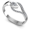 Round and Pear Diamonds 0.40CT Fashion Ring in 14KT White Gold