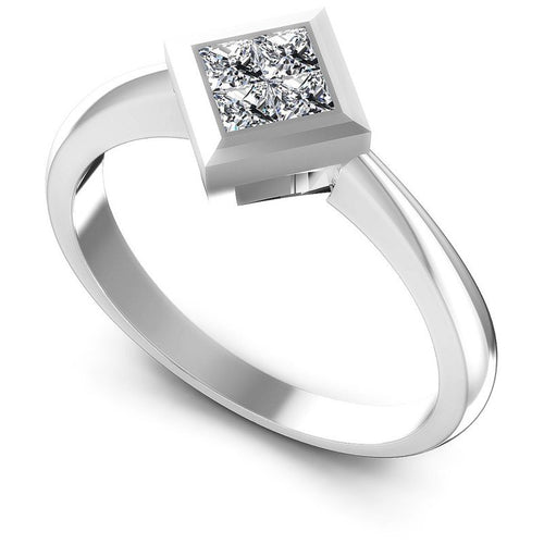 Princess Diamonds 0.25CT Fashion Ring in 14KT White Gold
