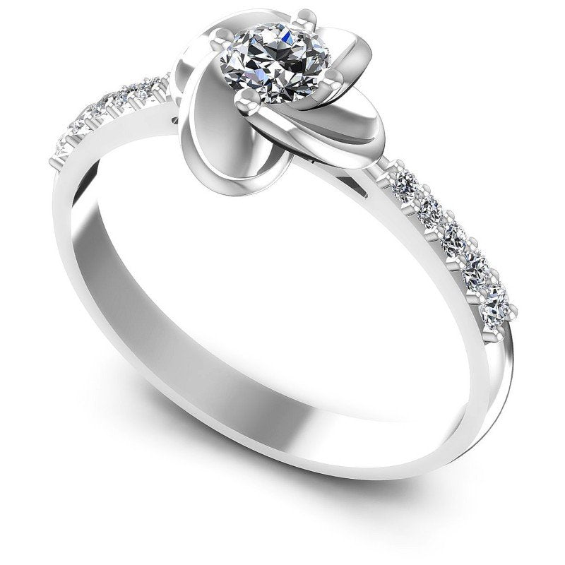 Round Diamonds 0.45CT Fashion Ring in 14KT White Gold