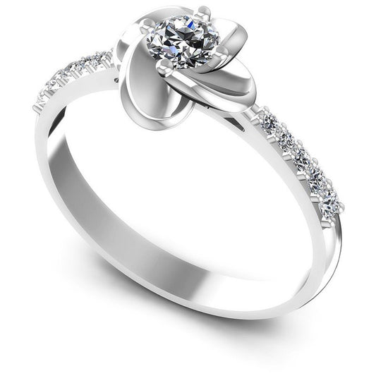 Round Diamonds 0.45CT Fashion Ring in 14KT White Gold