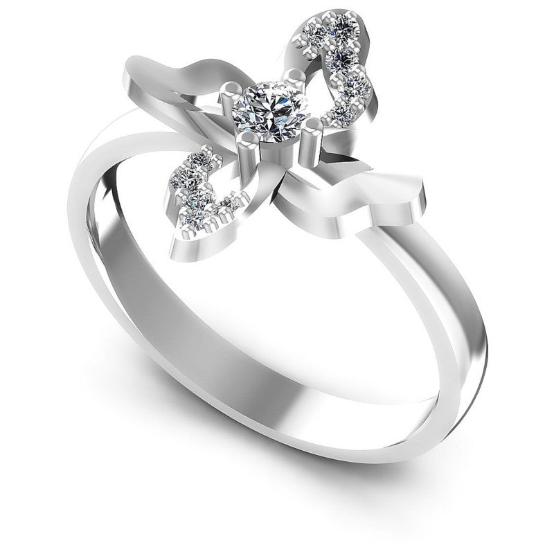 Round Diamonds 0.30CT Fashion Ring in 14KT White Gold
