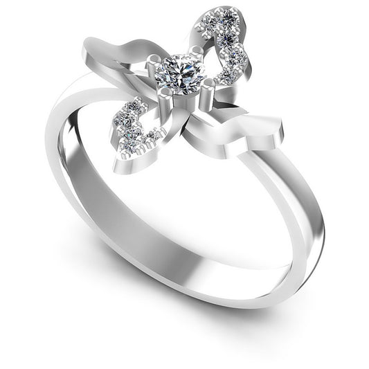 Round Diamonds 0.30CT Fashion Ring in 14KT White Gold