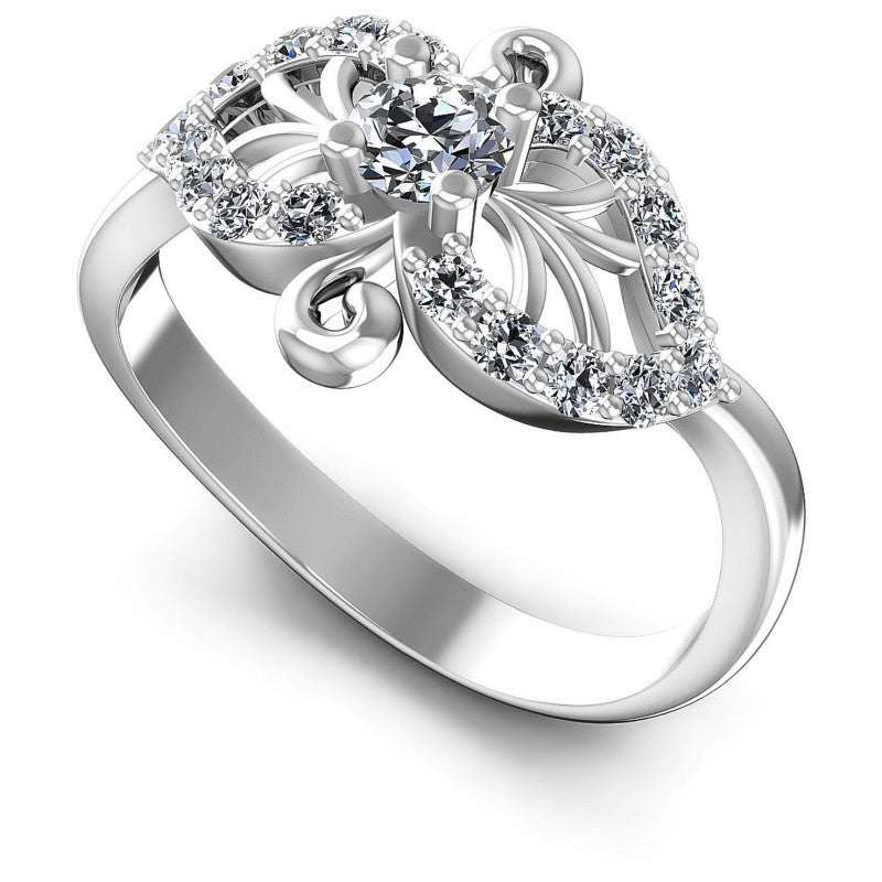 Round Diamonds 0.60CT Fashion Ring in 14KT White Gold