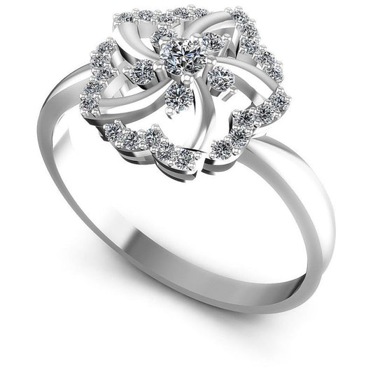 Round Diamonds 0.70CT Fashion Ring in 14KT White Gold