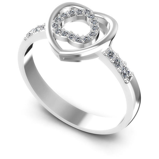 Round Diamonds 0.25CT Fashion Ring in 14KT White Gold