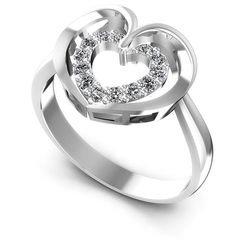 Round Diamonds 0.25CT Fashion Ring in 14KT White Gold