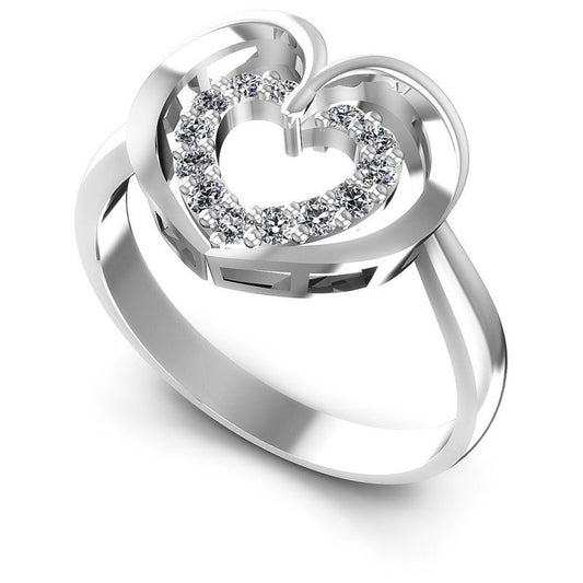 Round Diamonds 0.25CT Fashion Ring in 14KT White Gold