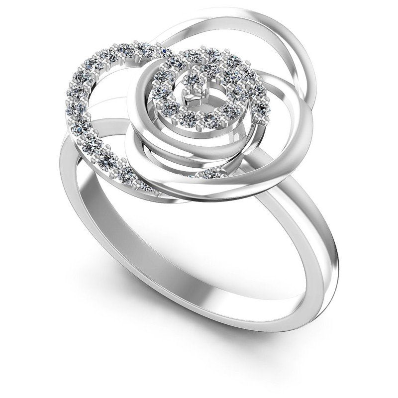 Round Diamonds 0.25CT Fashion Ring in 14KT White Gold
