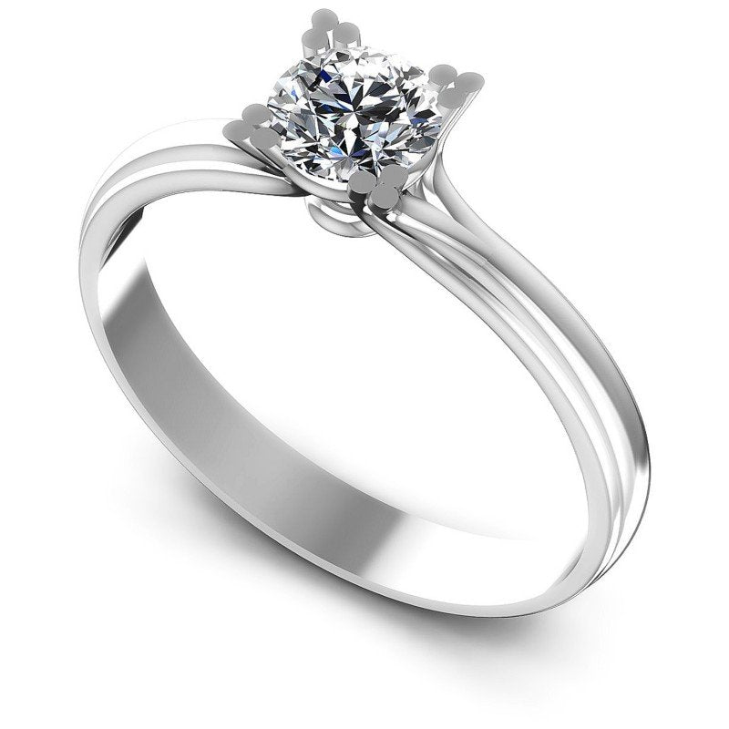 Round Diamonds 0.35CT Solitaire Ring in 14KT White Gold